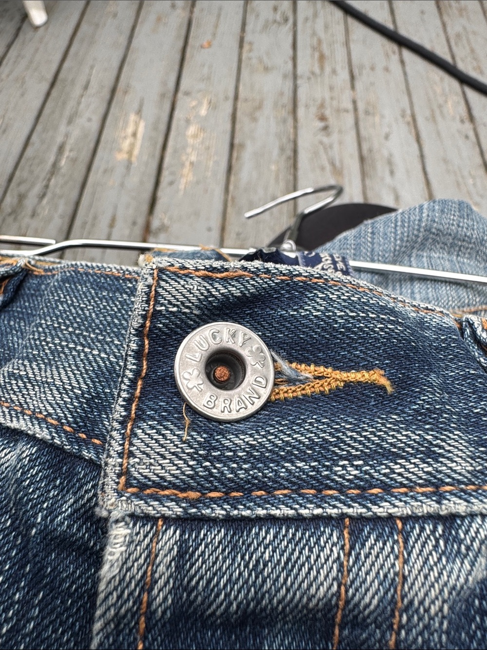 Lucky Brand Washed Blue Distressed Denim Cutoff Shorts - Picture 7 of 10